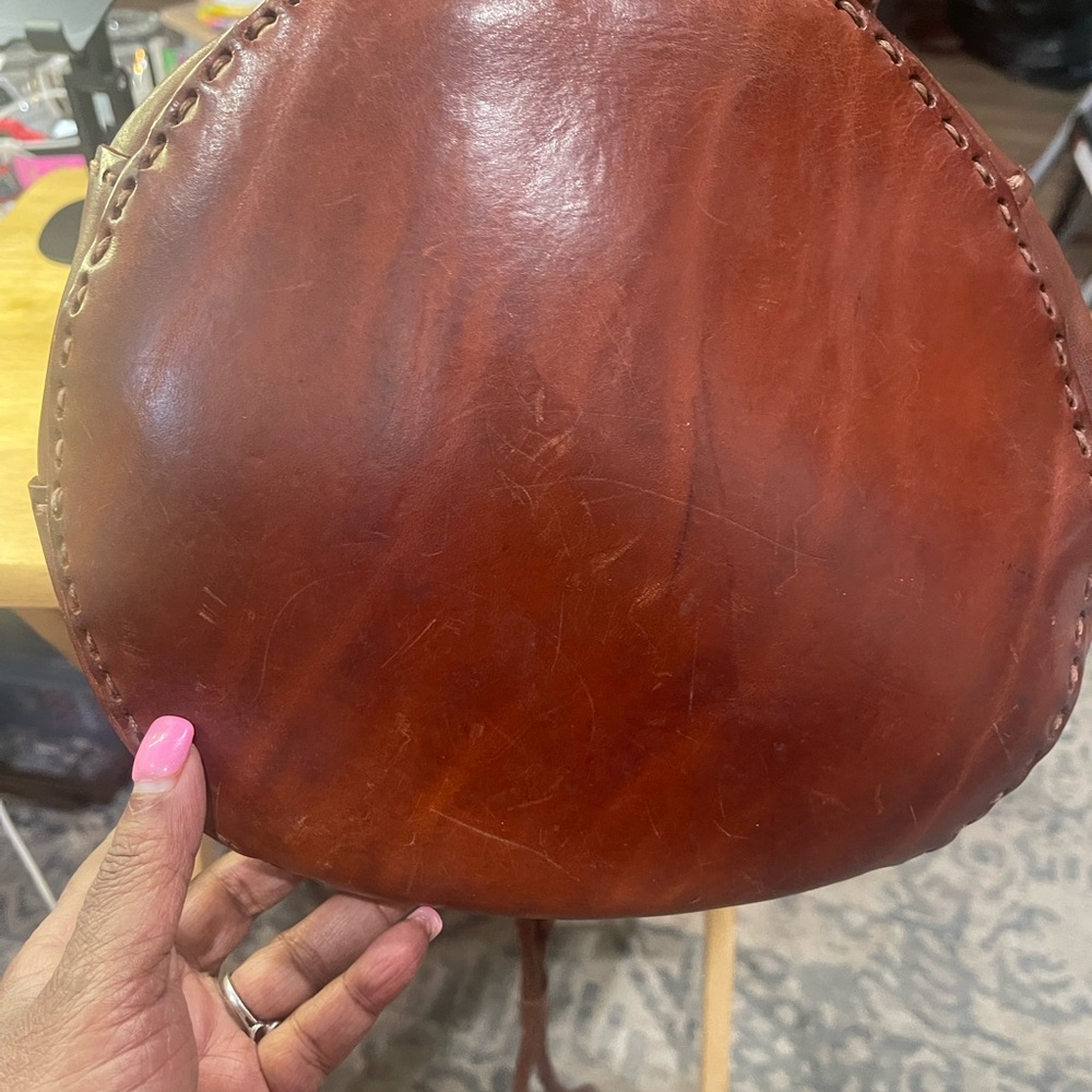 Elegant Vintage Italian Ellepi Brown Leather Tote/Slingback Bag - Picture 3 of 5